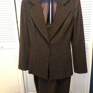 Elegant Authentic Y2K Lepore Patterned Dress Suit (Dress & Jacket)